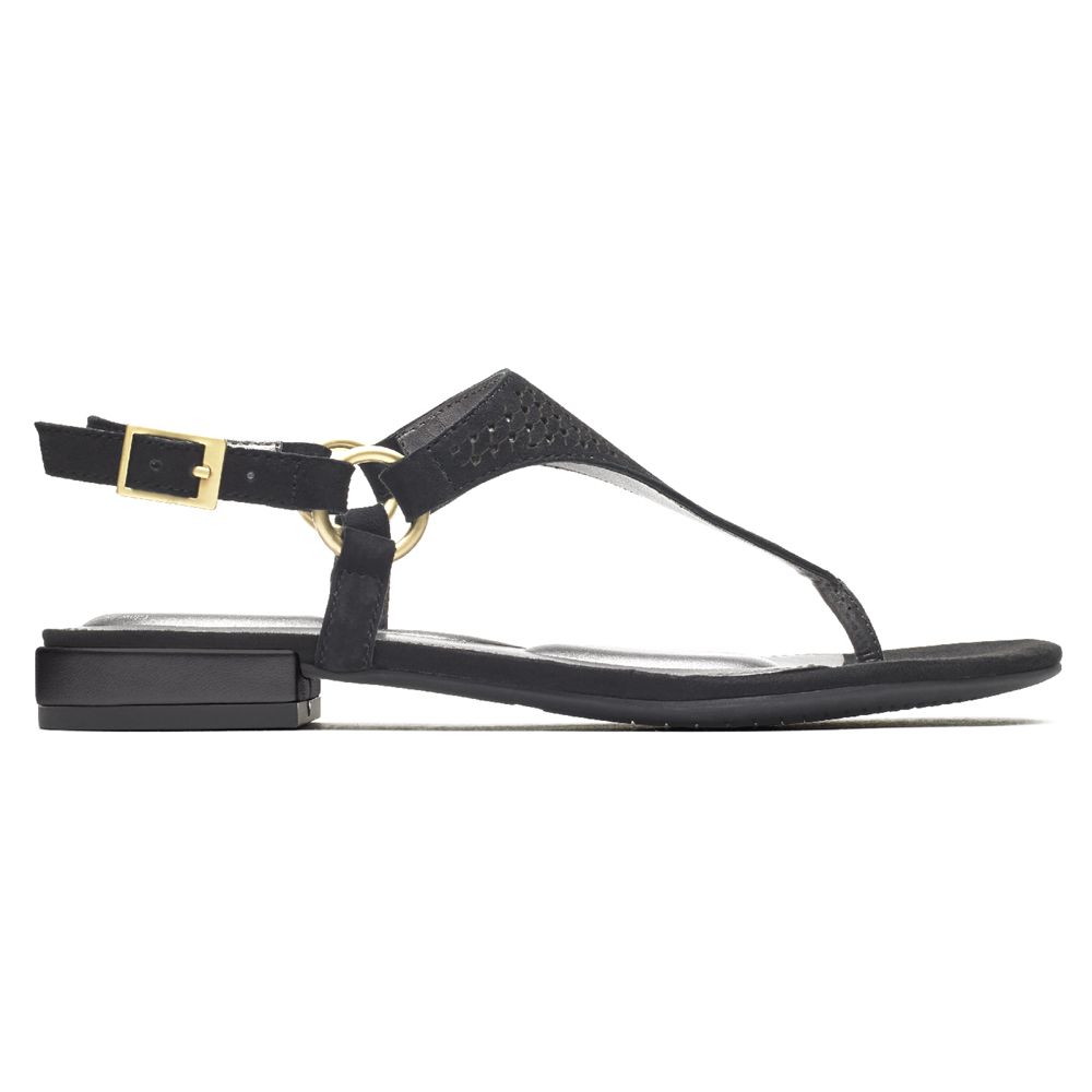 Rockport Canada Total Motion Zosia Thong - Womens Sandals Black (XPG986013)